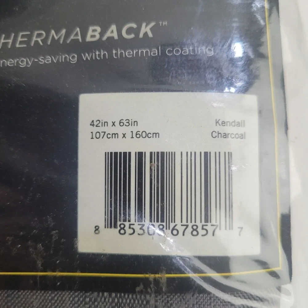 NEW Eclipse Kendall Charcoal Gray Blackout Thermal Curtain Panel 42x63in #CT5